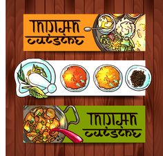 Indian Food Party, Indian Food Culture, Indian Food Menu, Drawing Indian, Drawing Food, Recipe Book Diy, Banner Drawing, Food Banner