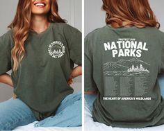 National Park Comfort Colors T-Shirt, Granola Girl Tee, Conservation Shirt, Nature Conservation Shirt, Outdoor Lover Gift, Outdoorsy Shirt { S H I R T / D E T A I L S } These t-shirts are Unisex fit & are Made of pre-shrunk 100% ringspun cotton heather colors are 52% cotton, 48% polyester The Sweatshirts are Unisex fit and are normally 50% cotton and 50% polyester Please see images for sizing details. Please refer to the size chart in the listing photos. ❃ For an oversized look, you may want to National Park Shirts, Outdoorsy Shirt, Outdoor Lover Gifts, Nature Conservation, Camping Outfits, Outdoor Lover, Granola Girl, Girls Tees, Tshirt Colors