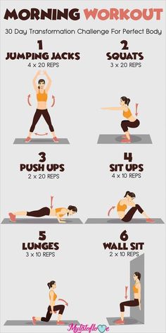 a poster showing how to do the morning workout