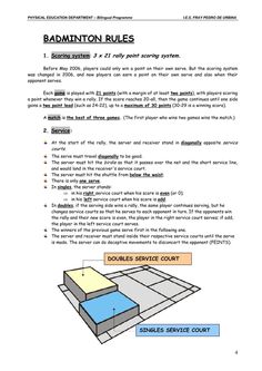 the badminton court rules and instructions