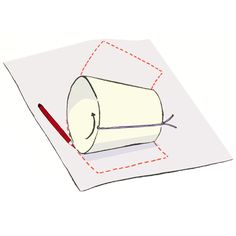 a drawing of a roll of toilet paper with a needle sticking out of it