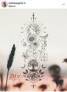 an image of some flowers and birds in the sky with words above it that read zmzfree spirit