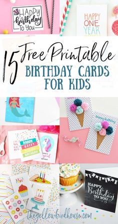 birthday cards with the words free printable for kids