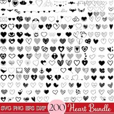 20 heart bundle svg files for valentine's day and other craftsy projects