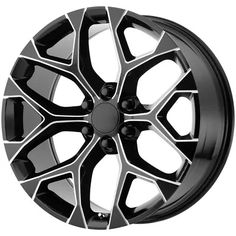 a black and silver wheel on a white background