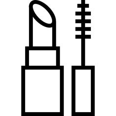 a black and white image of a brush and lipstick