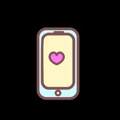 a phone with a heart on the screen