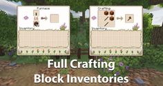 the full crafting block inventories pack is shown in this screenshot from minecraft