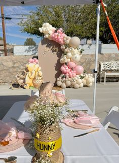 there is a table set up for a baby shower