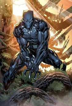 an image of a black panther in the jungle