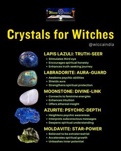 the crystals for witches poster is shown