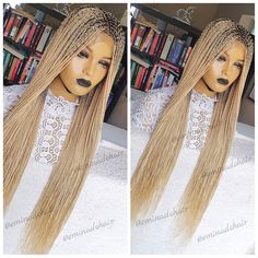 Platinum Blonde Braids, Blue Box Braids, Braids Women, Knotless Box Braids, Blonde Braids, Full Frontal, Short Curls, Box Braid Wig, Micro Braids