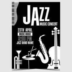 a concert poster with musical instruments on it