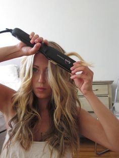 easy Beach Waves Wavy Hairstyles Tutorial, Hair Clothes, Hair Today, Flat Iron, Beach Waves