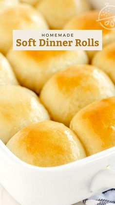 easy homemade soft dinner rolls in a baking dish