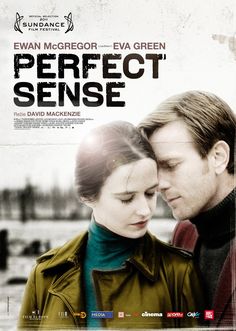 a movie poster for the film perfect sense with two people standing next to each other