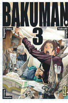 the cover to bakuman 3 is shown in black and white, with an image of