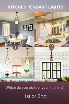 kitchen pendant lights which do you pick for your kitchen? 1 str or 2nd