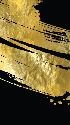 a black and gold background with some type of object in the foreground that appears to be an abstract painting