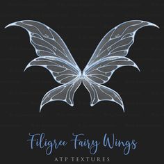 an image of a butterfly wings on a black background with the words,'flying fairy wings