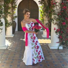 Taffeta Fabric A Little Stretch Include Rebozo Mexican Wedding Dress Embroidered, Mexican Fancy Dress, Classy Womens Dresses, Black Halter Maxi Dress, Forest Dress, Mexican Wedding Dress, Boho Floral Maxi Dress, Embroidered Wedding Dress, Azazie Dresses