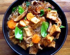 Korean Sweet Potato Noodles, Korean Sweet Potato, Tofu Bowl, Egg Tofu, Potato Noodles, Vegetarian Dish