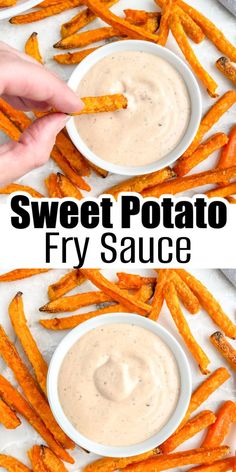 Sweet potato fries and dipping sauce. Fries Dipping Sauce, Easy Sweet Potato Fries