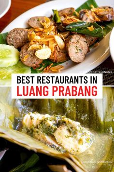 a collage of foods in Luang Prabang