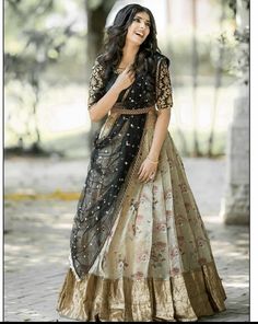 New Bridal Dresses, Onam Outfits, New Fashion Style, Lehenga Saree Design, Simple Lehenga, Half Saree Lehenga, Long Gown Design, Wedding Lehenga Designs, Lehenga Designs Simple