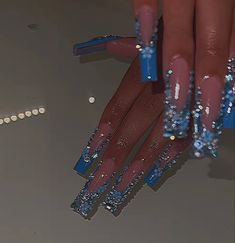 Pink Nail Ideas Birthday, Light Blue Freestyle Nails, Long Blue Nails With Rhinestones, Rhinestone Nails Medium Length, Blue Nails With Diamonds Rhinestones, Royal Blue Birthday Dress Short, Blue Long Acrylic Nails With Diamonds, Blue Acrylic Birthday Nails, Blue Dramatic Nails