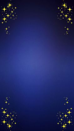 a blue background with yellow stars on the bottom and one star in the top right corner