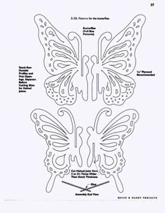 the diagram shows how to make a paper butterfly that looks like it is cut out