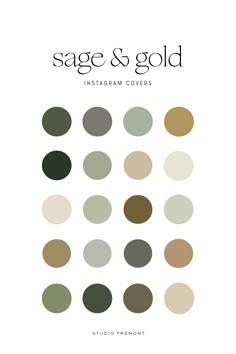 the cover of sage and gold's instagram covers is shown in various colors