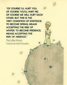 the little prince is standing on top of a rock