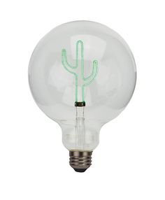 a light bulb with a cactus in it