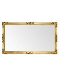 an ornate gold framed mirror on a white background with clipping for text or image