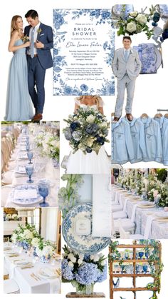 blue and white wedding color scheme