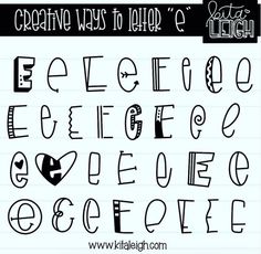 the letter e is made up of letters and numbers in black ink on lined paper