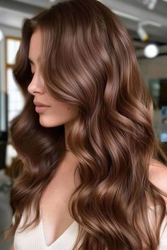 Brown Hair Colors Chocolate Balayage, Dark Golden Brown Balayage, Milky Chocolate Brown Hair, Brown Hair Color For Pale Skin, Hair Color For Filipina Skin, Cedar Brown Hair, Light Coffee Hair Color, Brown Hair For Fair Skin, Brown Hairlights