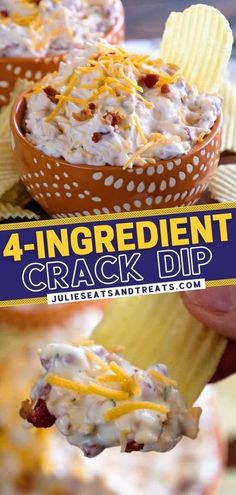 Sour Cream Dip Recipes, Easy Game Day Food, Chip Dip Recipes, Sour Cream Dip, Delicious Dips Recipes, Quick And Easy Appetizers, Creamy Dip, Queso Dip