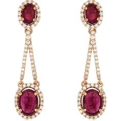 Royal 14K Rose Gold Ruby & Diamond Earrings - 3.65 Carat Rubies, 0.67 Carat Diamonds Luxury Dazzling Ruby Earrings, Luxury Ruby Earrings With Gemstone Accents, Luxury Ruby Birthstone Earrings, Luxury Lab-created Ruby Earrings For Gift, Royal Earrings, Ruby Diamond Earrings, 14k Rose Gold Jewelry, Girl Earrings, The Melody