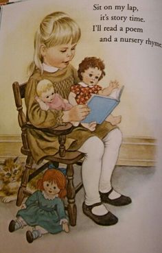 there is a children's book with an image of two children reading to each other