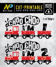 the cut - printable stickers are designed to look like trains