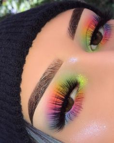 Colorful Makeup Looks, Halloweenský Makeup, Mekap Mata, Drag Make-up, Bright Makeup, Pride Makeup, Rainbow Makeup, Eye Makeup Designs