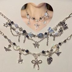 #jewelry Ethereal Jewelry, Pretty Jewelry Necklaces, Indie Jewelry, Beaded Necklace Designs, Fairy Jewelry, Funky Jewelry