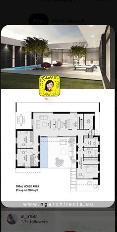 the floor plan for this modern house