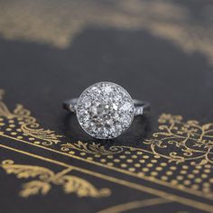 While halos have enjoyed immense popularity in the last decade, true authentic antique halos have... Modern Mens Rings, Art Jewelry Earrings, Antique Engagement, European Cut Diamonds, Vintage Band, Perfect Engagement Ring, Men's Rings, Cluster Ring, Vintage Engagement Rings