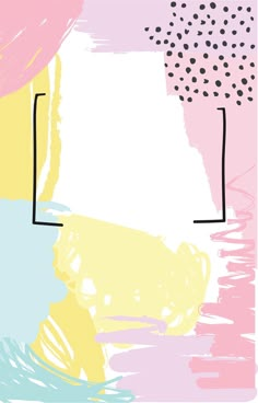 an abstract painting with pink, yellow and blue colors