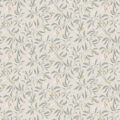 an image of a wallpaper with leaves and berries on the surface, in shades of grey