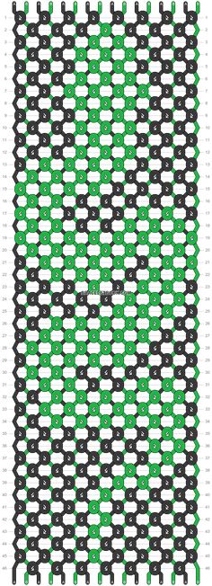 a green and black checkered pattern with white dots in the center, on a white background